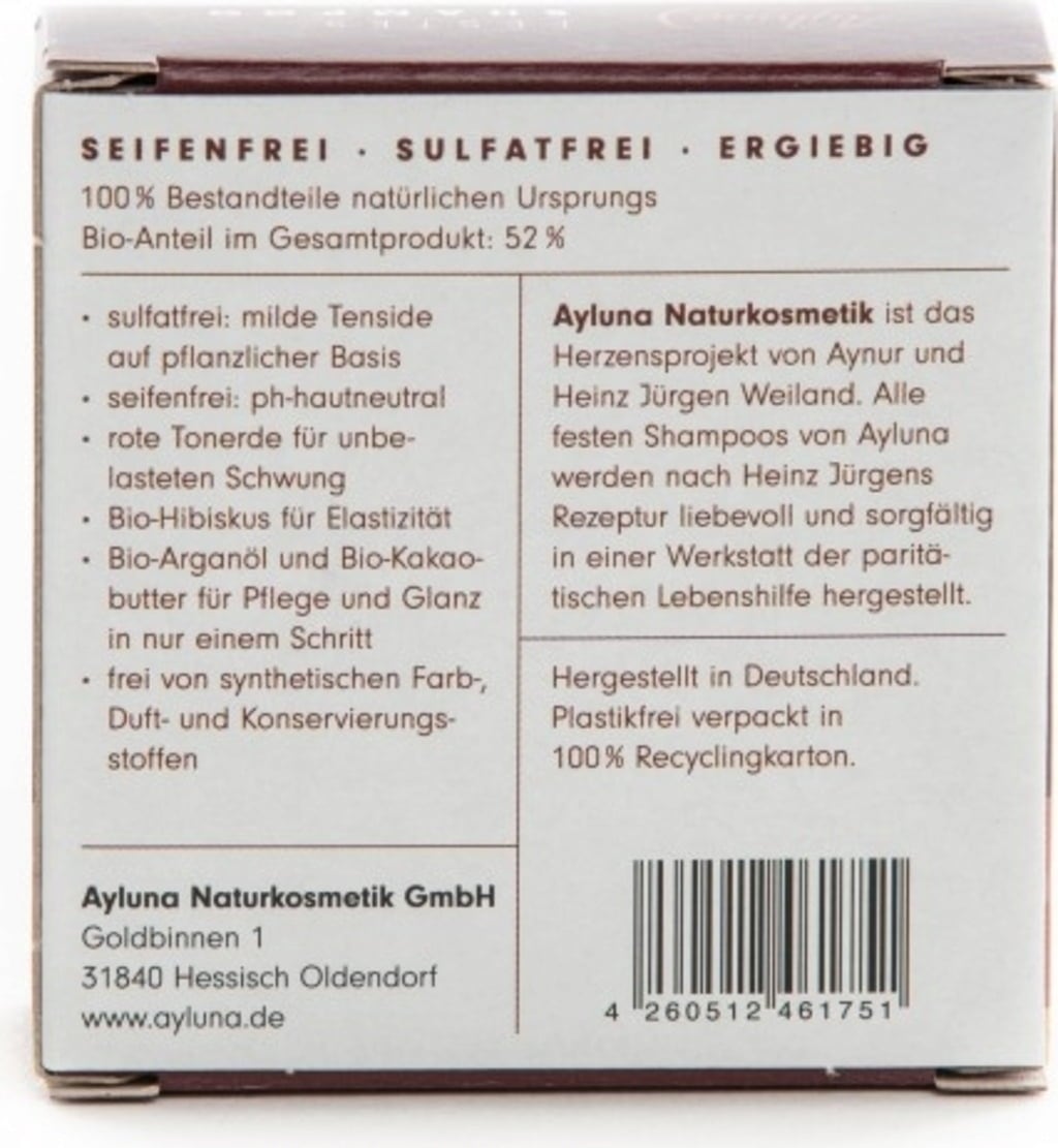 Vörös agyag és Bio hibiszkusz szilárd sampon - 60 g