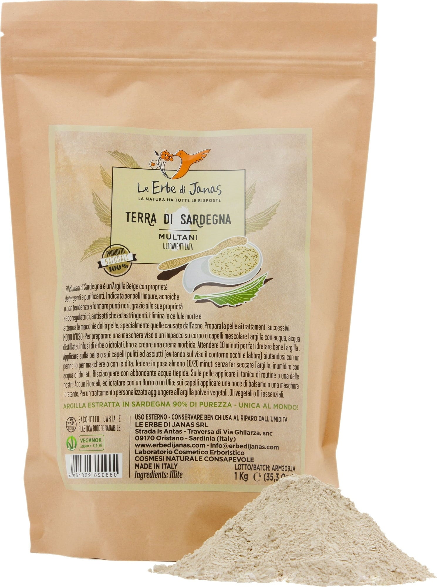 Le Erbe di Janas Sardische Tonerde - 1 kg