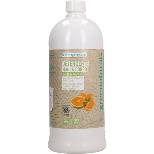 Greenatural Mild flytande tvål mynta & apelsin - 1000 ml