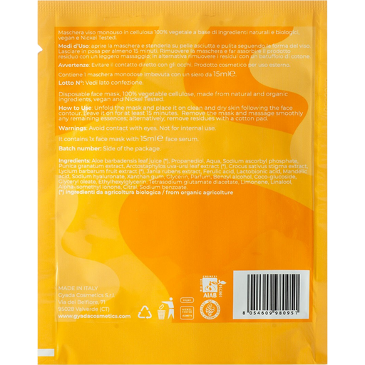 Gyada Cosmetics Radiance Booster Sheet Mask - 15 ml