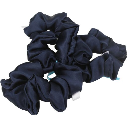 Miss Trucco Haarscrunchies van blauw-zwarte zijde