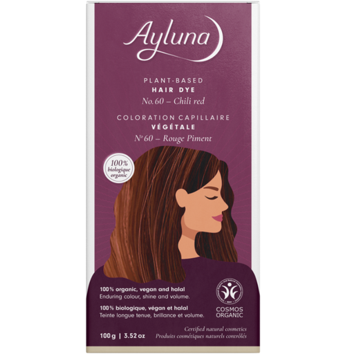 Ayluna Biljna boja za kosu - čili crvena - 100 g