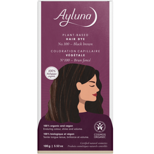 Ayluna Rastlinska barva za lase črno-rjava - 100 g