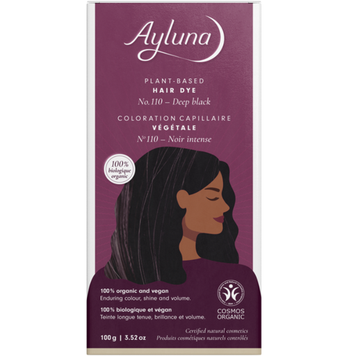 Ayluna Rostlinná barva na vlasy - sytě černá - 100 g