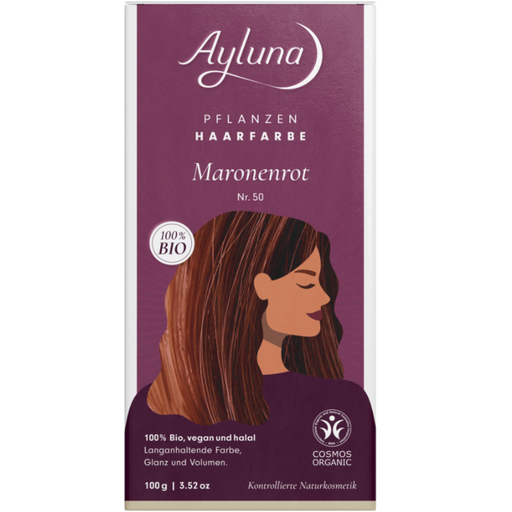 Ayluna Chestnut Red Herbal Hair Dye - 100 g