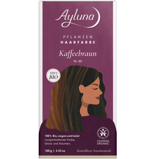 Ayluna Rostlinná barva na vlasy - kávově hnědá - 100 g