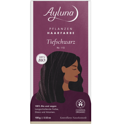 Ayluna Rostlinná barva na vlasy - sytě černá - 100 g
