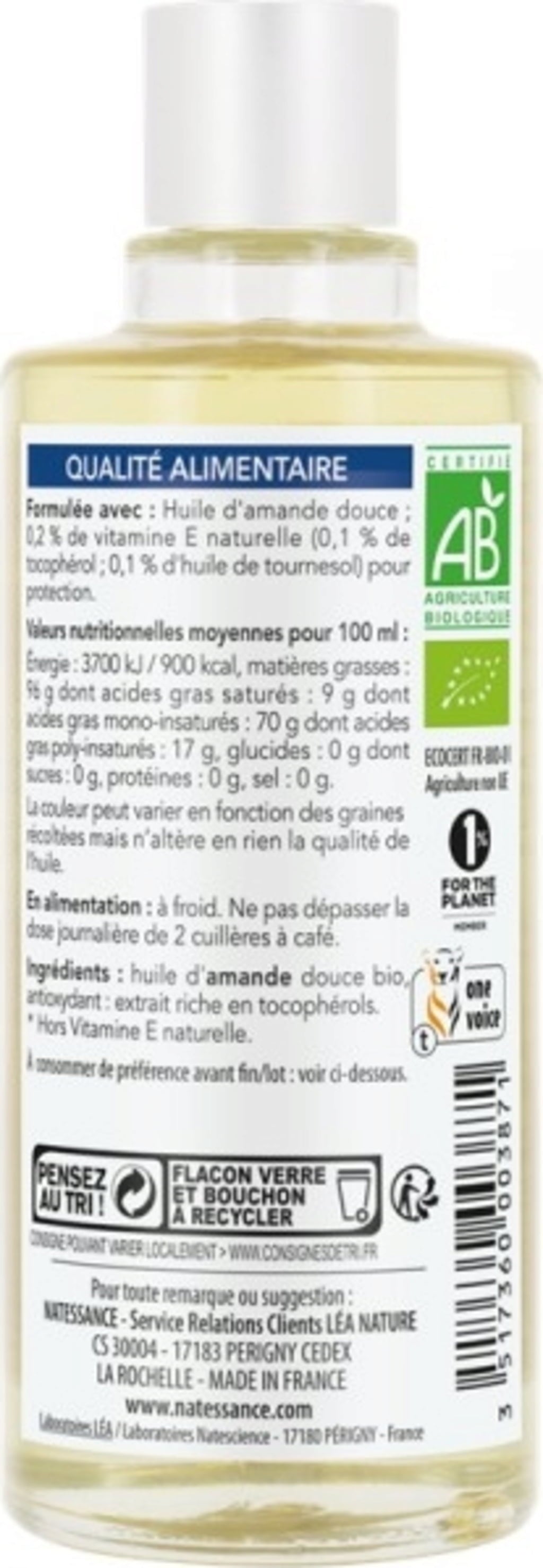 Natessance Bio Süßmandelöl - 50 ml