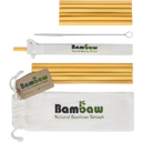 Bambaw Bambus Trinkhalme mit Baumwollbeutel - 12x 14 cm & 22 cm