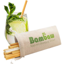 Bambaw Bambus Trinkhalme mit Baumwollbeutel - 12x 14 cm & 22 cm