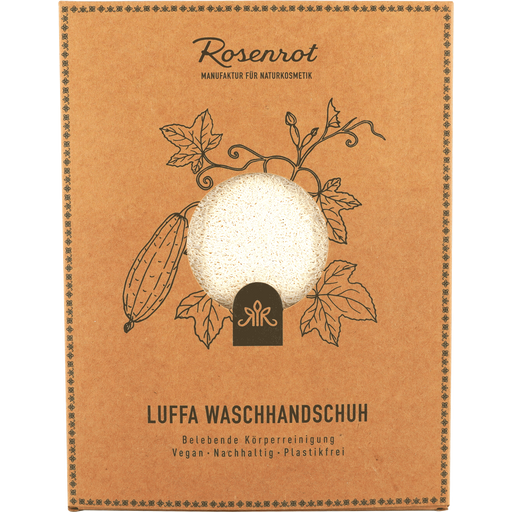 Rosenrot Luffa Waschhandschuh - 1 Stk