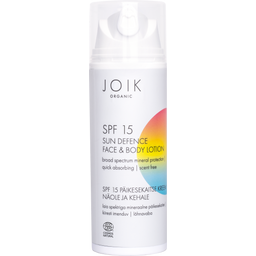 JOIK Organic Sun Defence arc- és testápoló FF 15 - 150 ml
