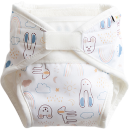 Vimse All-in-One Cloth Nappy - Newborn - White Teddy