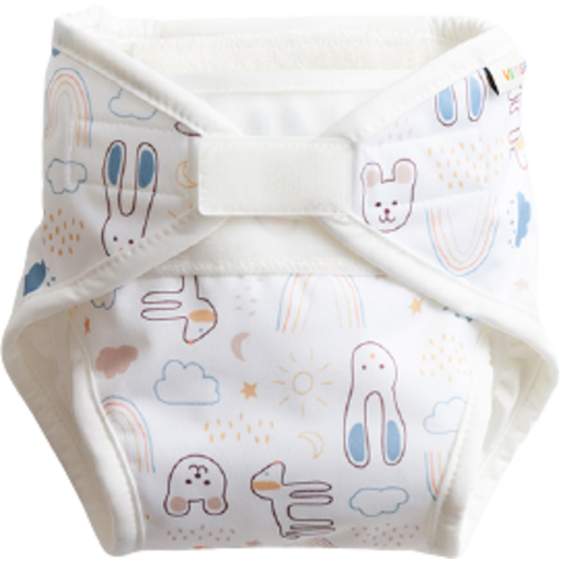 Uniwersalna pielucha tekstylna dla noworodka - White Teddy