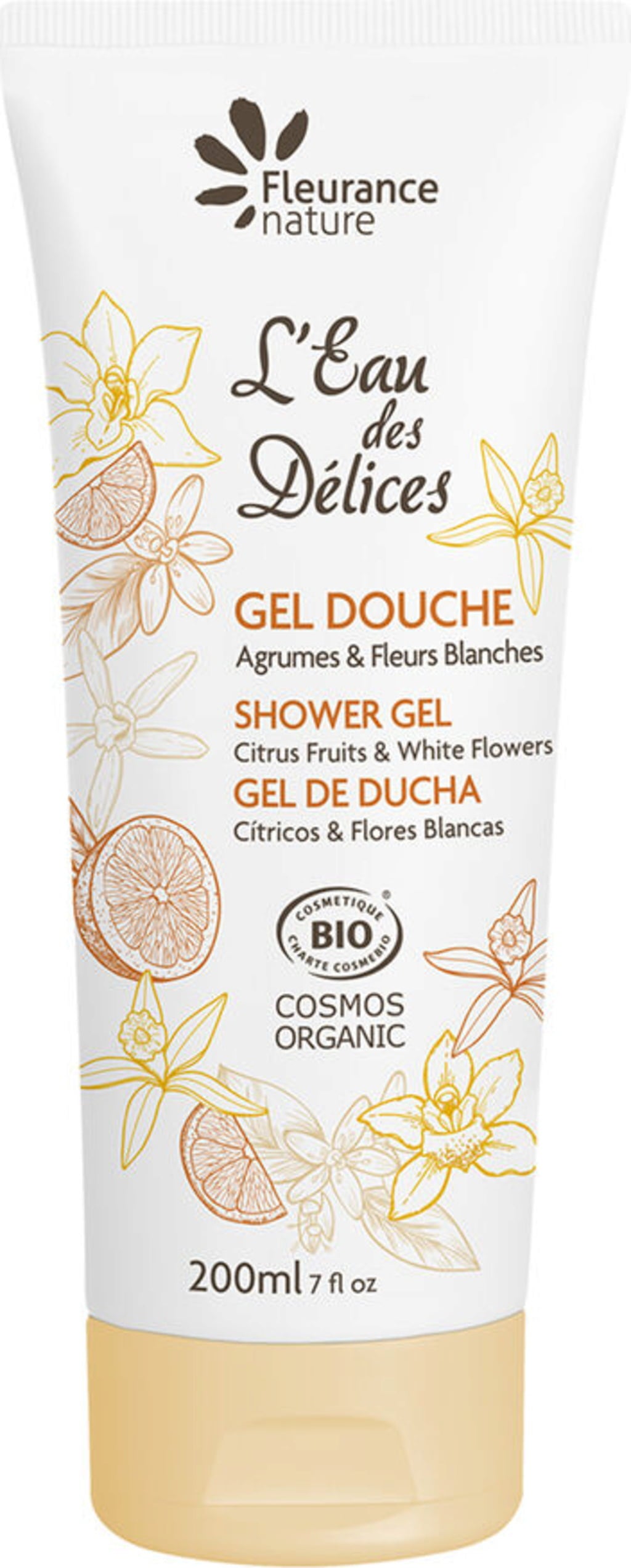 L'Eau des Délices Shower Gel Citrus Fruits & White Flowers, 200 ml