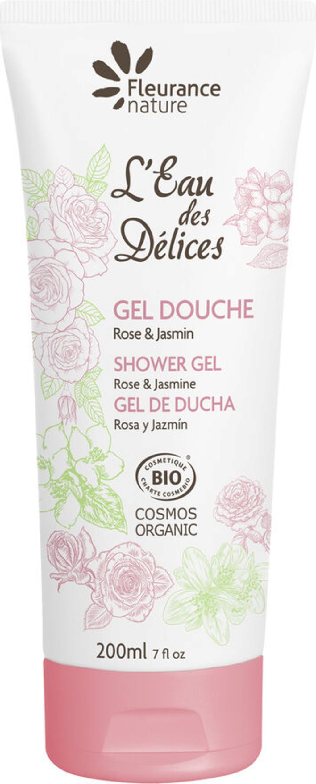 L'Eau des Délices Shower Gel Rose & Jasmin, 200 ml