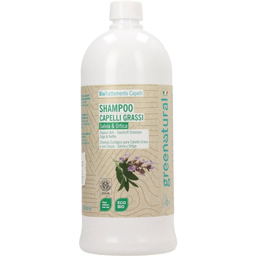 Greenatural Шампоан против пърхот Салвия & Коприва - 1000 ml