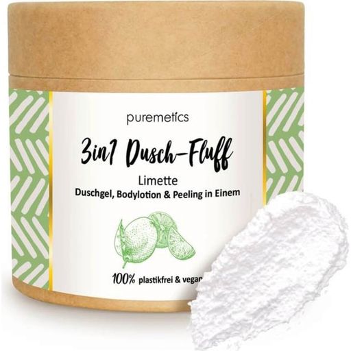 puremetics 3-in-1 Shower Fluff with Salt Peeling - Лайм