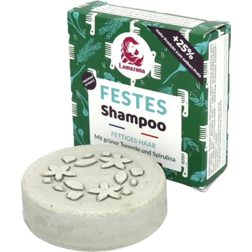 Lamazuna Green Clay & Spirulina Solid Shampoo - 70 g
