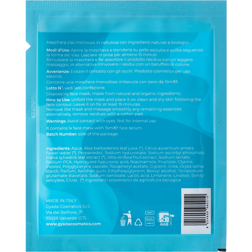 Gyada Cosmetics Masque Hydratant en Tissu N°1 - 15 ml