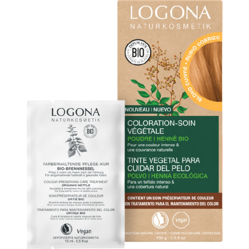LOGONA Pflanzen-Haarfarbe Pulver Kupferblond - 100 g