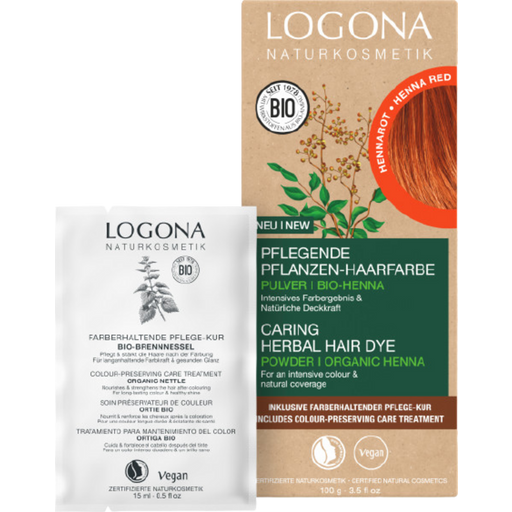 LOGONA Pflanzen-Haarfarbe Pulver Hennarot - 100 g