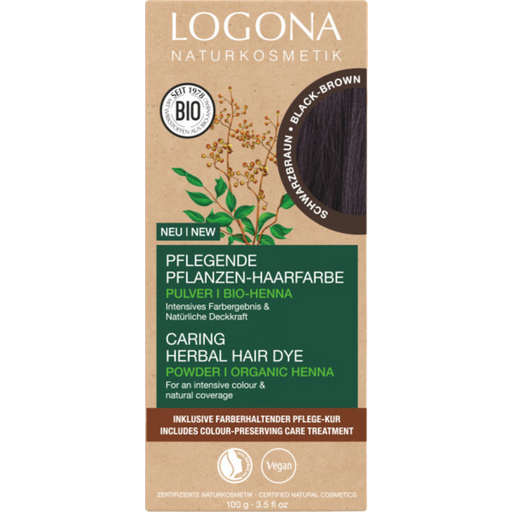 LOGONA Tinte Vegetal en Polvo 101 Negro Castaño - 100 g
