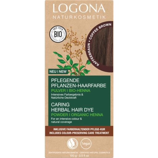 Rastlinná farba na vlasy (prášok) kávovo hnedá - 100 g
