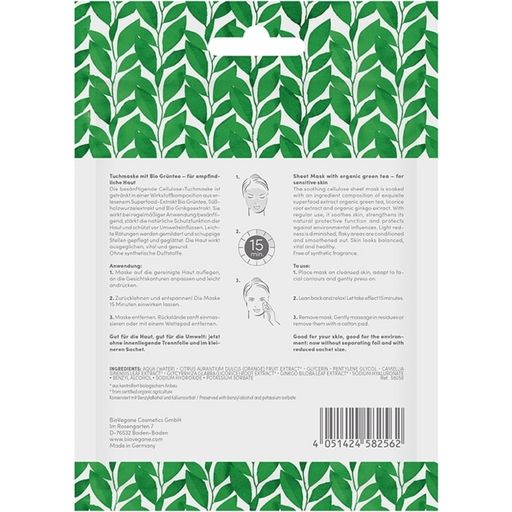 Maska na tkaninie z organiczną zieloną herbatą - 16 ml