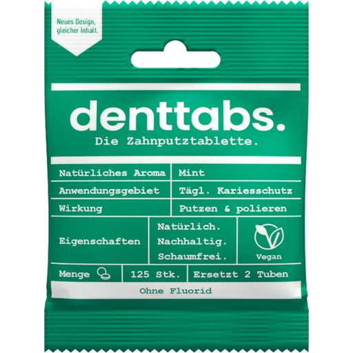 Таблетки за миене за зъби Стевия-Мента без флуорид - 125 Броя