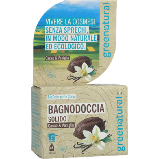 Greenatural Kiinteä kaakao-vanilja-suihkugeeli - 55 g