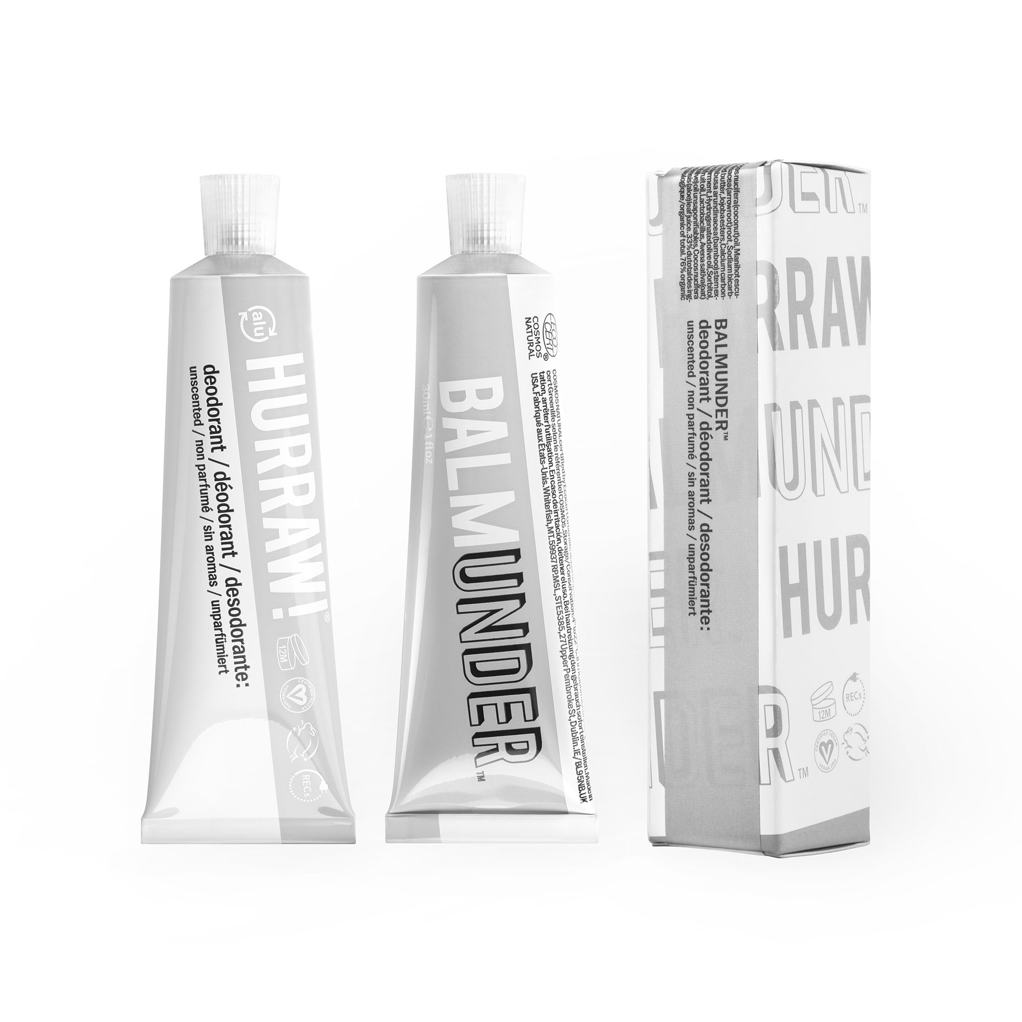 HURRAW! Balmunder™ Deodorant - neutro, senza profumazioni