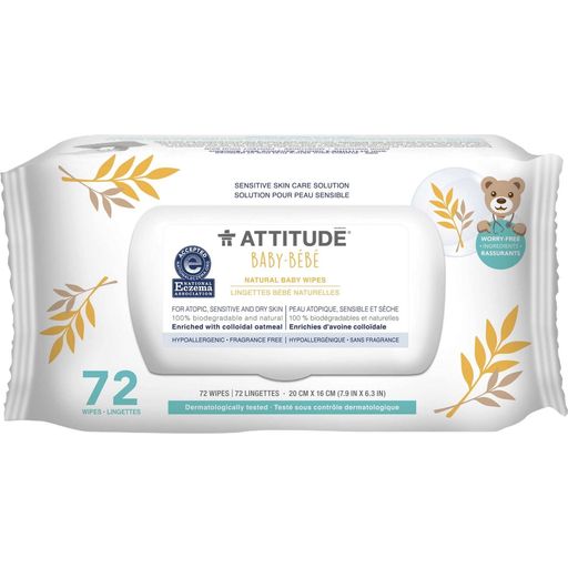 Attitude Natural Baby Wipes - 72 Броя