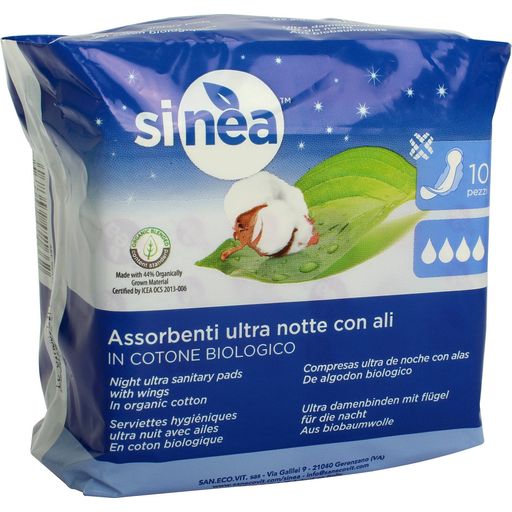 Sinea Night ultra sanitary pads with wings