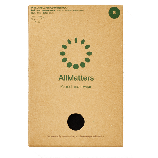 AllMatters Period Underwear. Leak-Free, Long-Lasting and Eco-Friendly  Reusable Period Underwear – Size Extra Small, Black