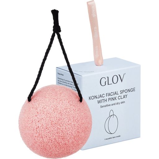 GLOV Konjac Facial Sponge Pink Clay - 1 kpl