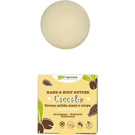 "Coccola" Crema Solida Mani e Corpo  Karité & Cacao - 80 ml
