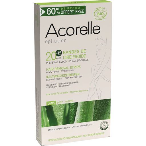 Acorelle Cold Wax Strips Body - 20 + 12 pcs 