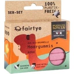 fairtye Hair Ties, 3-piece set - Pink 