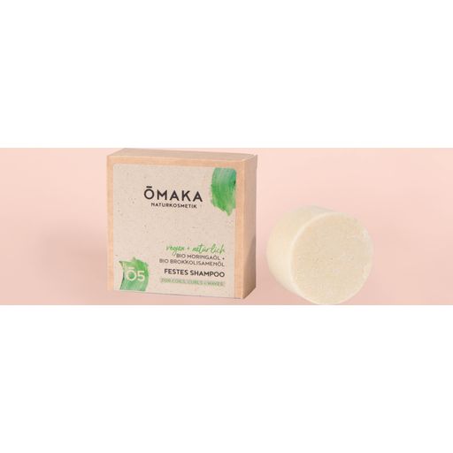 Ō5 kiinteä shampoo luomumoringaöljy + luomuparsakaalinsiemenöljy - 55 g