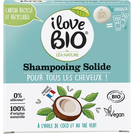 I LOVE BIO by LÉA NATURE Festes Shampoo Kokosöl & Grüntee - 65 g