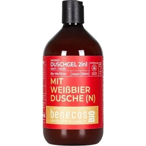 benecosBIO Männer 2in1 Duschgel "Mit Weißbier Dusche(n)" - 500 ml