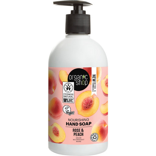 Organic Shop Rose & Peach Nourishing kézszappan - 500 ml