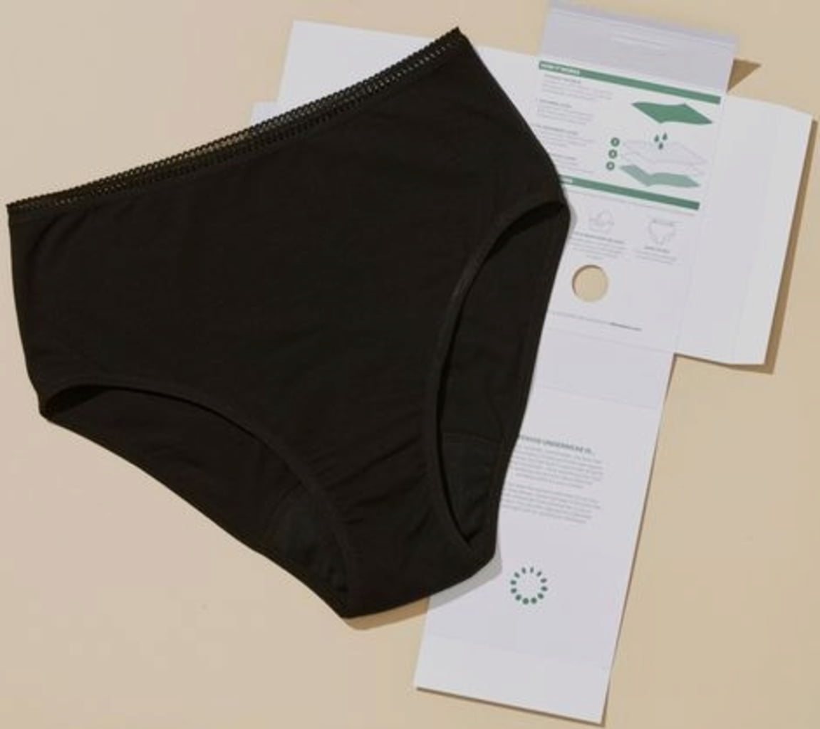 Thinx Women's Cotton All Day High-Waist Underwear - Black XS