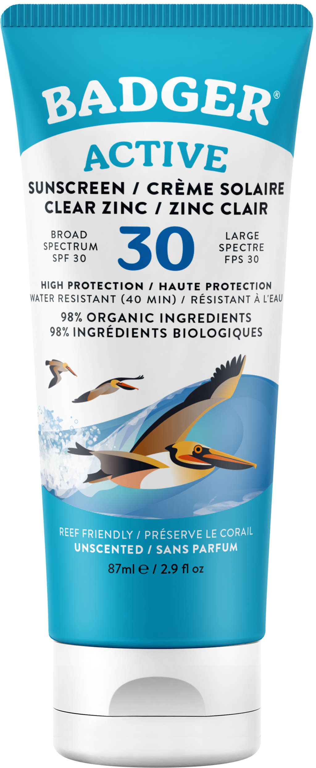Badger Clear Zinc Sunscreen Reef Friendly SPF 40