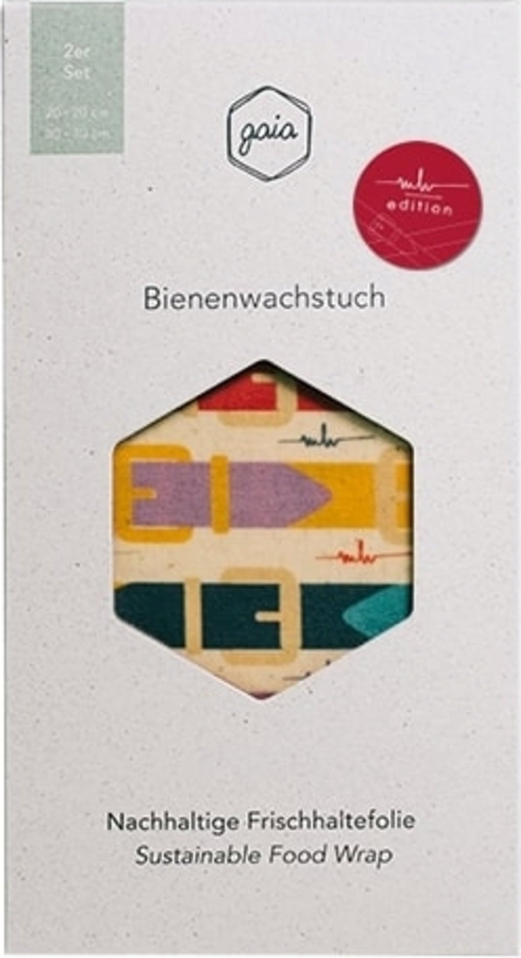 Gaia Bienenwachstücher Bio 3er Set - Nachhaltiger Frischhaltefolien Ersatz Aus Deutschland